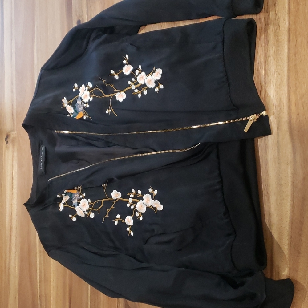 Zara embroidered bomber jacket